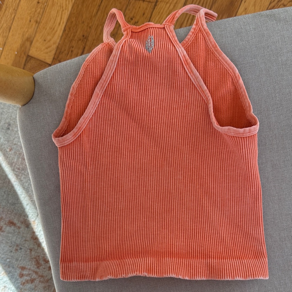 FP Movement by Free People Orange Ribbed Tank Top